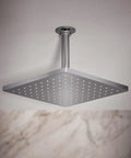Honesty 10-Inch Rain Showerhead, Single Function, 2.5 GPM, Polished Chrome, Full-Coverage Drench, mounted on ceiling