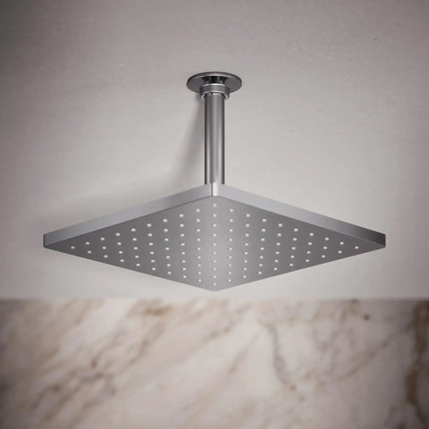 Honesty 10-Inch Square Rain Shower Head With Full Coverage Drenching Spray, 1.75 GPM Flow, Polished Chrome, Easy Clean Design For Daily Use And Maintenance