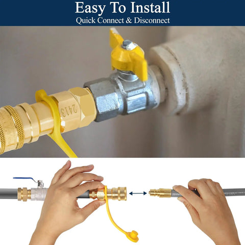 Three Eighths Inch ID Natural Gas Hose With Quick Connect For Low Pressure Propane To Natural Gas Conversion Kit Twelve Foot