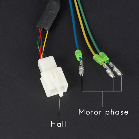 12 Inch Electric Scooter Hub Motor Wheel Running On 48V 500W Brushless Gearless Power with electrical connector cables for installation.