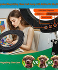 Dope 15X Magnifying Glass Desk Lamp With Metal Base used for detailed crafting by a woman with 360 Degree Rotatable Aluminum Arms
