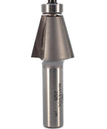 Killer Precision Carbide Tipped Edge Bevel Router Bit With 15 Degree Angle, tough steel, half inch shank.
