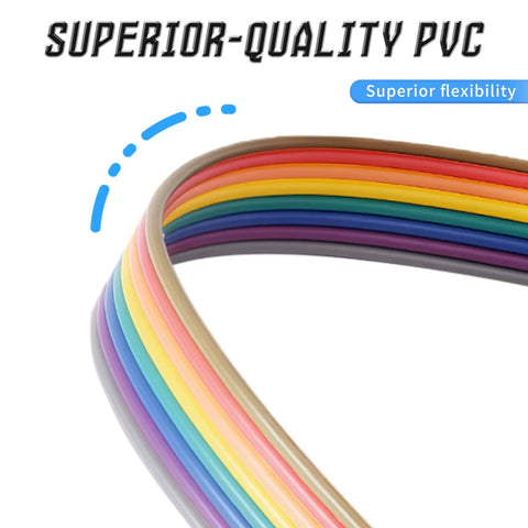 5 Pack 12 Inch Flat Ribbon Jumper Wires 5 Pin Single Head Two Point Five Four Millimeter Pitch Multicolored Dupont Cables