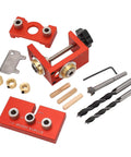 Compact Aluminum Pocket Hole Jig Kit For Woodworking With Accurate Dowel Locator And Furniture Assembly Tool display