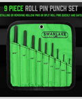9 Piece Roll Pin Punch Set with Holder Durable Chrome Vanadium Steel Pin Removal Tools for Automotive, Watch Repair, Jewelry Making and Craft Projects