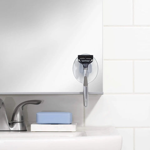 Durable Suction Razor Holder Featuring The Flexing Hook That Locks Tight On Flat Surfaces Delivers Pvc Free Stability And Keeps Daily Shaving Gear Neatly Organized