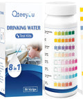 Legit Game Changer 8 In 1 Drinking Water Test Kit Featuring 50 Lead Detection Strips packaging and test container with color chart.