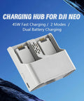 Two Way Charging Hub For DJI Neo Drone Batteries, Fast Dual Charger Station with smart charge manager features visible