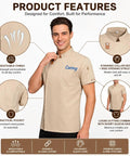 Premium Heavy Duty Cotton Blend Custom Embroidered Short Sleeve Chef Jacket For Cooks with breathable fabric and practical pocket.
