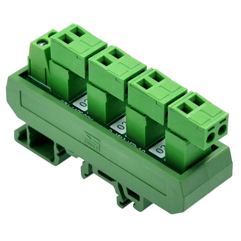 Compact 5x2 Pluggable Screw Terminal Block Distribution Module For DIN Rail Mount, 10A At 300V Per Channel, Durable 5.08mm Pitch