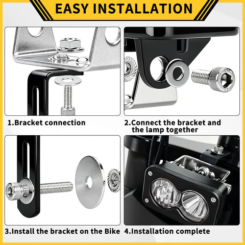 Ultra Bright Ebike Front Light With 3 Pin Plug And Play No Wire Cutting Connection For Ridstar Q20 And Q20 Pro, Easy Install LED Headlight Bar, Weatherproof Bike Front Lamp For Commuter And Adventure Rides