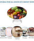 Sharp Fruit And Vegetable Round Cabinet Knobs For Drawers with colorful fruit design, 1.1x1.1x0.8 inches, for kitchen or bedroom cabinets.