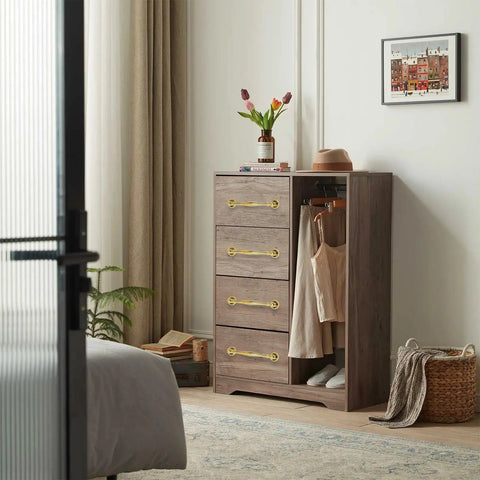 Antique Brass Cabinet Pulls 10 Pack Solid Brass Drawer Handles With Gold Plated Copper Retro Style on a wooden dresser
