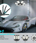 LED Garage Ceiling Light Beastly Bright 32K Lumens Daylight 6500K, 8 Plus 1 Deformable Panels, E26/E27 Socket, Ceiling View