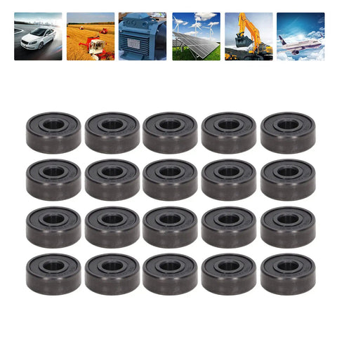 Get This Sick Bundle Of 20 Deep Double Sea S606rs Miniature Skate Bearings For Low Noise High Load Capacity And Serious Service Life Daily Industrial Use, sealed steel bearings arranged in rows.