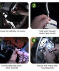 Steps for installing Attic Fan Motor Replacement Kit For 2000 Series Attic Vent Fans, Includes Replacement Motor, White Power Unit, Support Brackets, Nylon Lock Nuts, Easy DIY Install