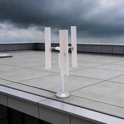 Vertical Wind Turbine Generator Kit 12V 3-Phase Permanent Magnet Generator 3 Blade Windmill Charger on rooftop