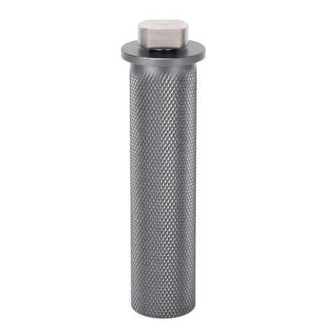 Single 20mm bench dog with aluminum alloy sliding slot stop for woodworking tables, textured design for T slot rails use