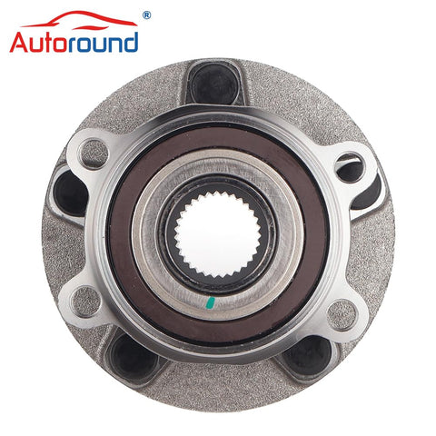 Front view of Front Wheel Hub And Bearing Assembly 513347 For Mazda 6 2014 2019 And CX 5 2013 2022 With ABS 5 Lug Fitment Direct Replacement