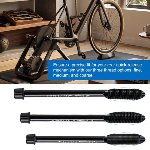 Premium Thru Axle Adapter Kit For Shkalacar Wahoo SNAP With Triple M12 Thread Compatibility And Precision Alloy Steel Build For A Cool Ride, black adapter rods
