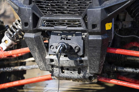 Polaris RZR XP 1000 with Heavy Duty Winch Mounting Plate For Polaris RZR XP 1000 2014 Through 2022 Black Steel Construction Built