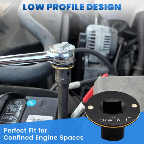 Check Out This Low Profile Impact Socket Adapter Set With Four Pieces To Go From 1/4 Inch All The Way Up To 1 Inch. In engine bay, 3/4 x 1 low profile adapter, chrome vanadium steel, tight spaces