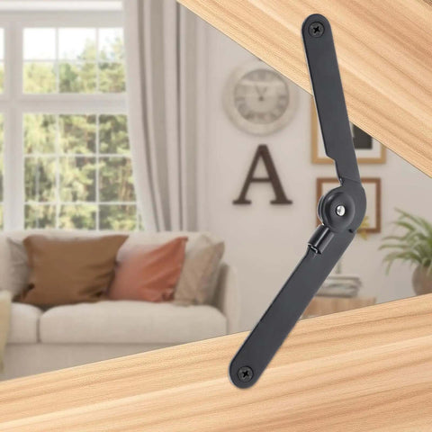 Two Pack 180 Degree Lid Support Hinges Black Rotatable Folding Heavy Duty Locking Hinges For Furniture Cabinet Doors Boxes Cupboards