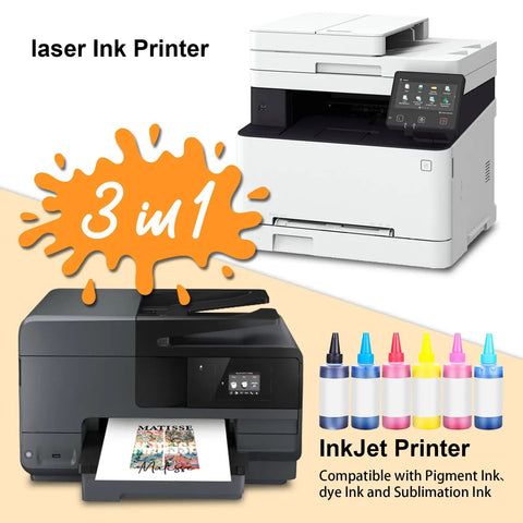 3-in-1 laser and inkjet printers with ink bottles for DIY Friendly Inkjet Compatible Heat Transfer Paper For T Shirts
