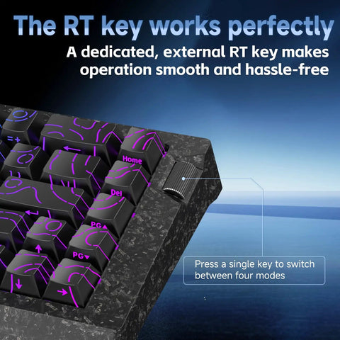 60 Percent Wired Mechanical Gaming Keyboard With Magnetic Switches 8000Hz Polling Rate showing dedicated RT key and key layout.