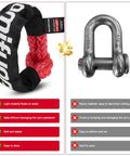 Comparison of Two Pack One Half Inch By Twenty Two Inch Synthetic Soft Shackle Rope With Winch Ring vs metal shackle for road recovery.