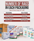 Different packaging options of Recycled White Terry Cloth Rags 10 Lb Box High Absorbency Shop Towels for various rag counts