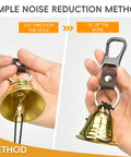 120dB Bear Bell With Electronic Air Horn Dual Bear Deterrent System For Hiking Camping Fishing And Biking Women Pro Safety Kit Gear Up For Any Trail Adventure And Peace Of Mind On The Go shown with simple noise reduction method