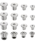 16 Piece Handy Hollow Dowel Center Pins Set For Woodworking Transfer Plugs For 1/4 5/16 3/8 1/2 Inch Holes sharp point metal pins