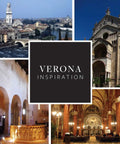 Collage of Verona cityscapes and architecture highlighting inspiration for Gold Finish 1-5/16 Inch Knob design, 5 Pack.