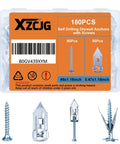 180 pack of Premium Self Drilling Drywall Anchors And Screws for Hanging Heavy Floating Shelves Mirrors and Large Picture Frames.