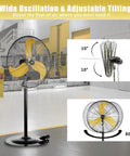 Heavy Duty 30 Inch High Velocity Pedestal Fan With 1/3 HP Motor in industrial workshop setting