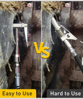 90 Degree Grease Gun Coupler Set Right Angle Zerk Fittings Adapter for Tight Spaces shown in easy and hard use comparison