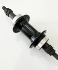 Rear Hub For Bicycle 36 Hole Wide 135mm Aluminum Alloy Double Thread Three Eighth Inch Axle Black Fits Rotary Freewheel Twenty One Twenty Four Speed Compatible Ball Bearing Wheel Part For Mountain And Road Bikes