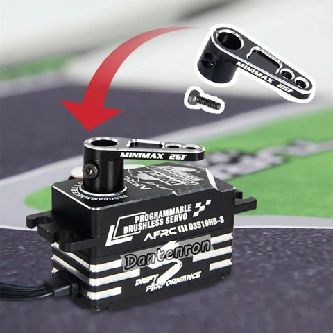2 Pack 25T Servo Horn Aluminum Steering Arm Replacement For Futaba Savox Power HD Servos attached to servo motor