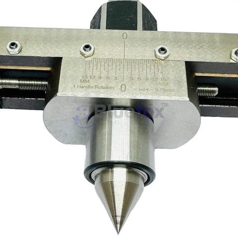 2MT Lathe Taper Turning Attachment With Revolving Live Center, close-up of hardened point and measurement markings.