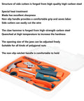 17Pcs Carbon Steel Hardware Tools Set with hammer, wrench, pliers, bits, and ratchet handle in open case for home and auto repairs