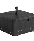 2 In 1 Outdoor Umbrella Base Planter Box With Drain Hole Heavy Duty Fillable Stand Table On Wheels