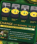 Instructions for installing Front Tire And Wheel Assembly 15x6.00-6 For Riding Lawn Mowers with 3-inch hub and bushings.