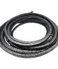 Top-down view of graphite braided compression packing coil for pumps and mechanical seals, 1/8 in. x 1/8 in., 10 ft