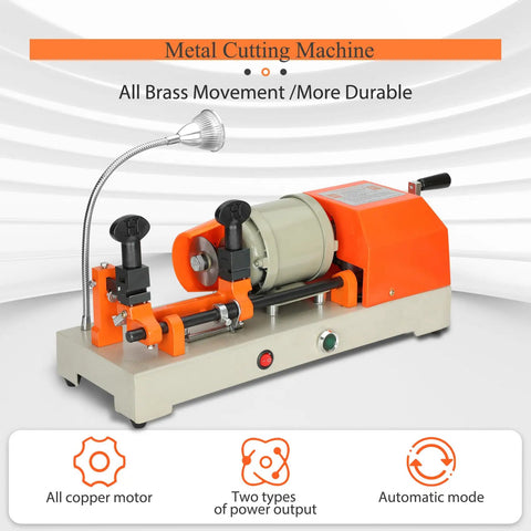 Beast 110V Metal Cutting Machine with brass motor, red finish, easy clamp jig setup, durable pro grade cutter displayed