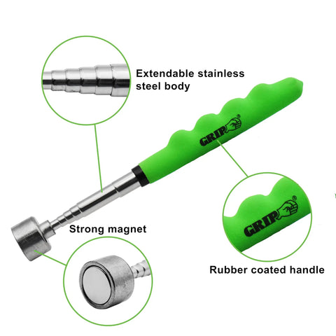 Ultra Telescopic Magnetic Pickup Tool 25 Lb Load Extends To 30 Inches Cushioned Grip For Grabbing Ferrous Objects Metal Shavings Nails And Screws From Garage Workshop And Jobsite