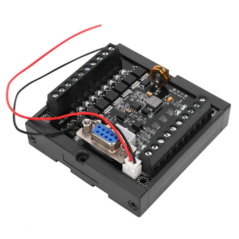 FX1N 20MT Programmable Controller PLC Module Regulator Board For Industrial DC24V, Pro Grade High Speed Pulse Inputs C235 C251, Y0 Y1 10K Pulse Output, Compatible With FX1N Series, Anti Interference Design Built To Last In Harsh Environments, black PCB with terminal block and DB9 connector
