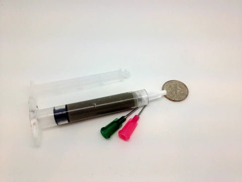 Silver Solder Paste With Flux One Quarter Oz Syringe Lead Free Cadmium Free Low Temp Solder At 430F with needles and coin