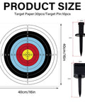 Archery Target Paper Set For Backyard Practice And Hunting With No Fuss Fixing 23.6 Inch Standard Bow Target with size dimensions.
