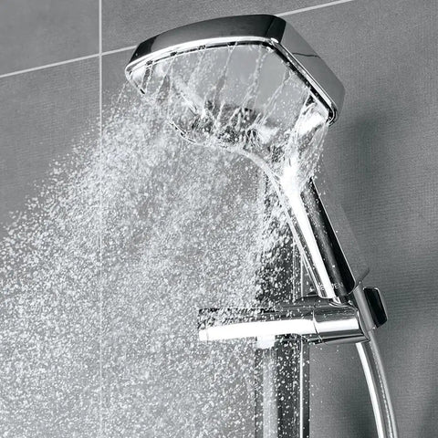 Removable Handheld Shower Head With High Pressure Water Jets Hose And Adjustable Arm Mount Chrome Finish Water Saving Tech